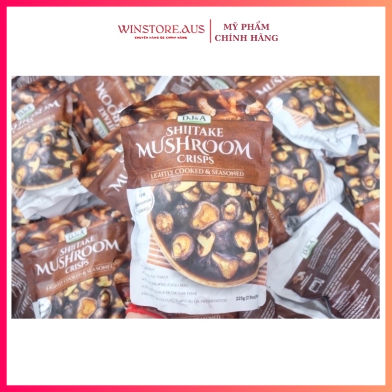Nấm Đông Cô Shiitake Mushroom Crisps Của Úc Sấy Khô Gói 225gr Giúp Tăng Đề Kháng Bổ Gan Hệ Tiêu Hóa