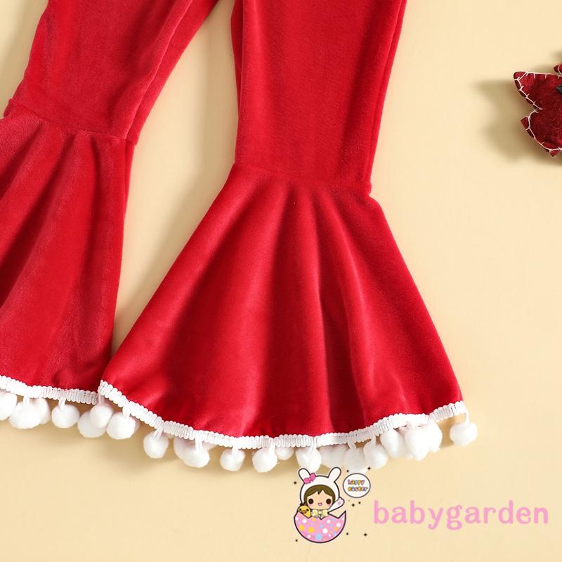 Bộ Áo Liền Quần Hai Dây Phối Tua Rua Và Mũ Phong Cách Giáng Sinh Cho Bé Gái 1-5 Tuổi