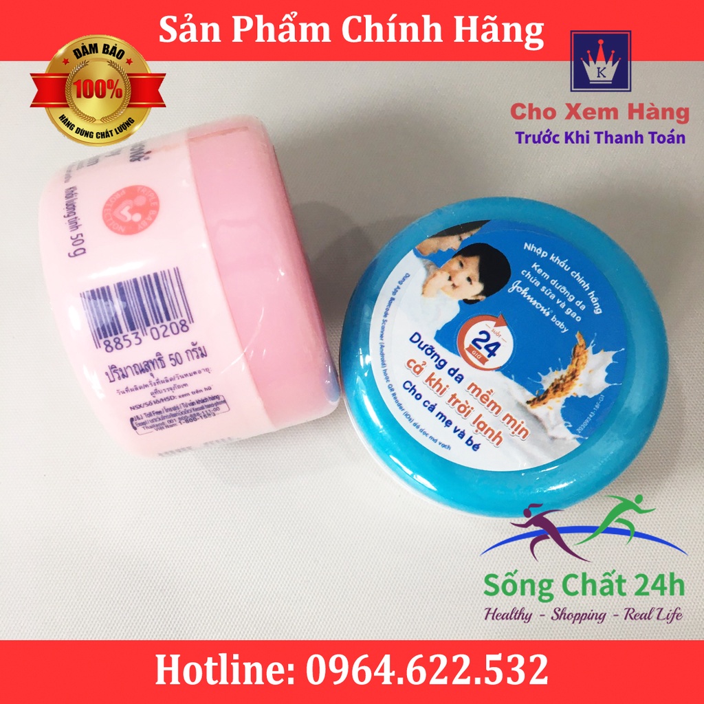 Kem dưỡng da Johnsons Baby Cream Xanh & Hồng - Sống Chất 24h