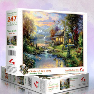 Tranh xếp hình jigsaw puzzle giải tỏa stress tia sáng 247 mảnh - chiều về bên sông - msp: 247-061