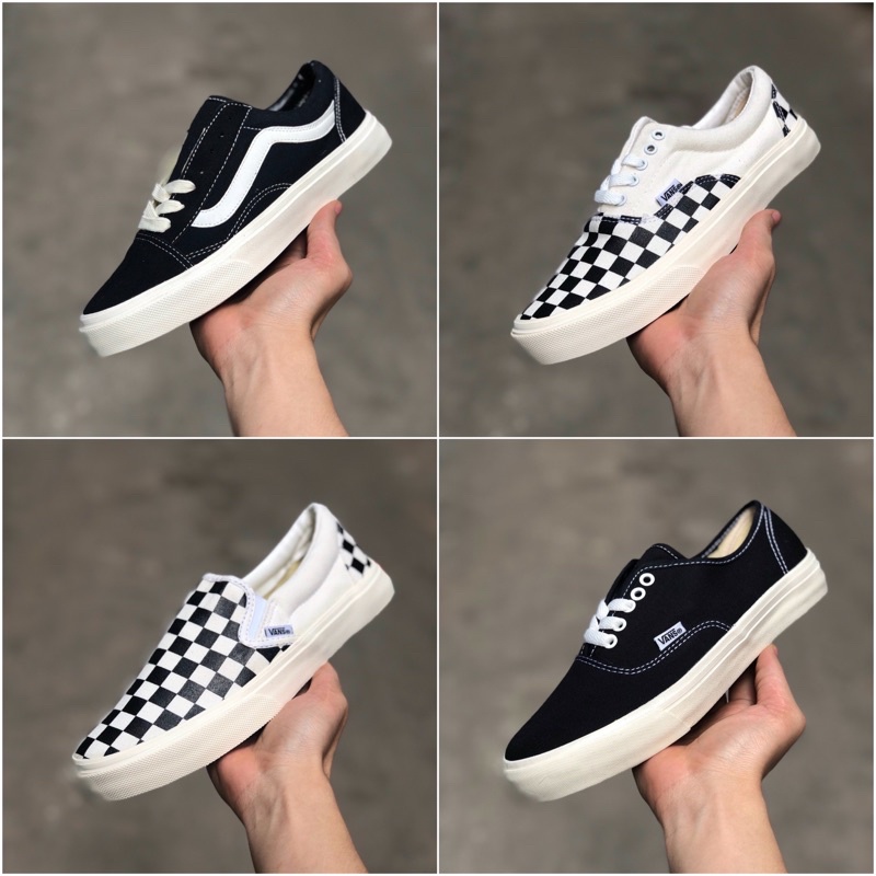 Giày Thể Thao Vans Đế Kem 4 Màu Nam Nữ Old Skool Classic Caro