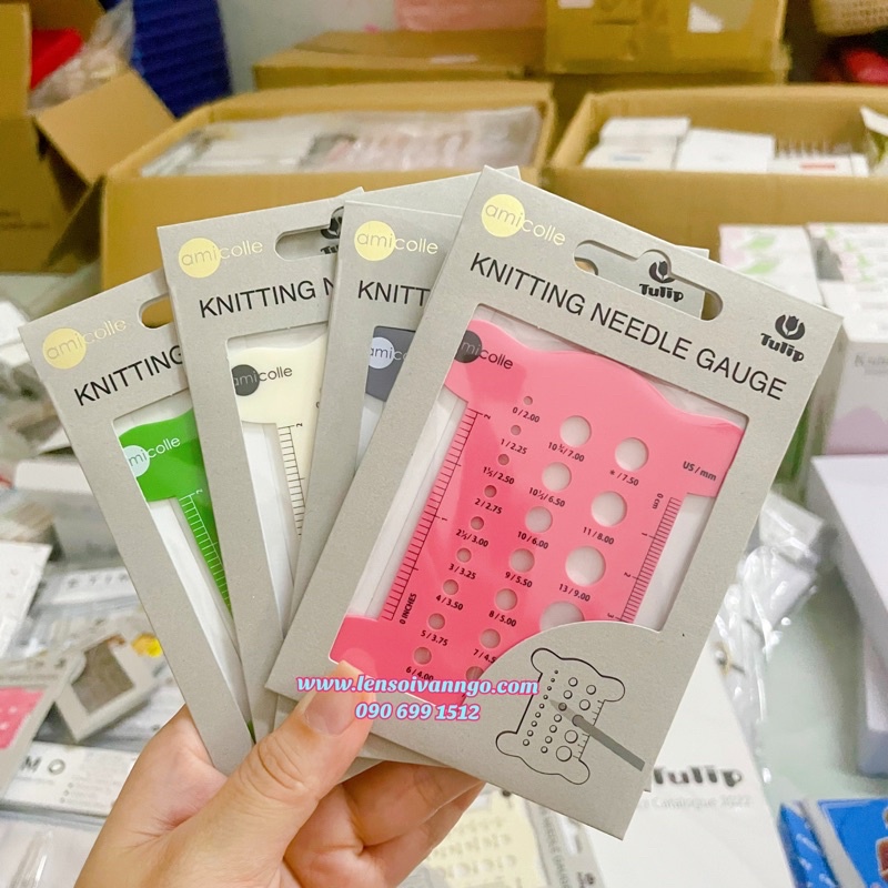 Thước đo size kim đan và len Tulip