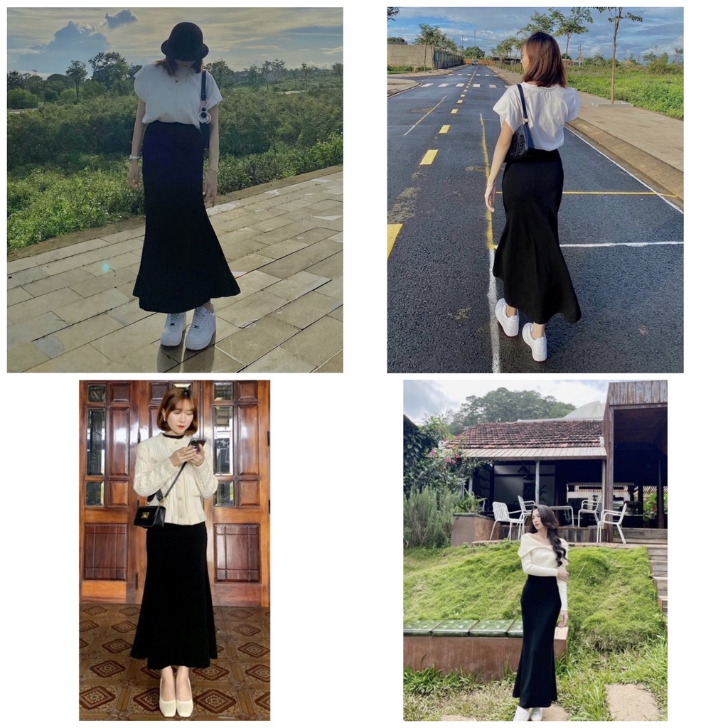 Chân váy đuôi cá dáng dài màu đen style Hàn quốc tôn dáng cực đỉnh, chân váy chữ A dài(có ảnh thật) | BigBuy360 - bigbuy360.vn