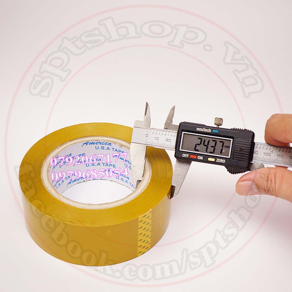 Băng keo 200 yard loại cây 2kg, băng dính đóng hàng màu vàng đục