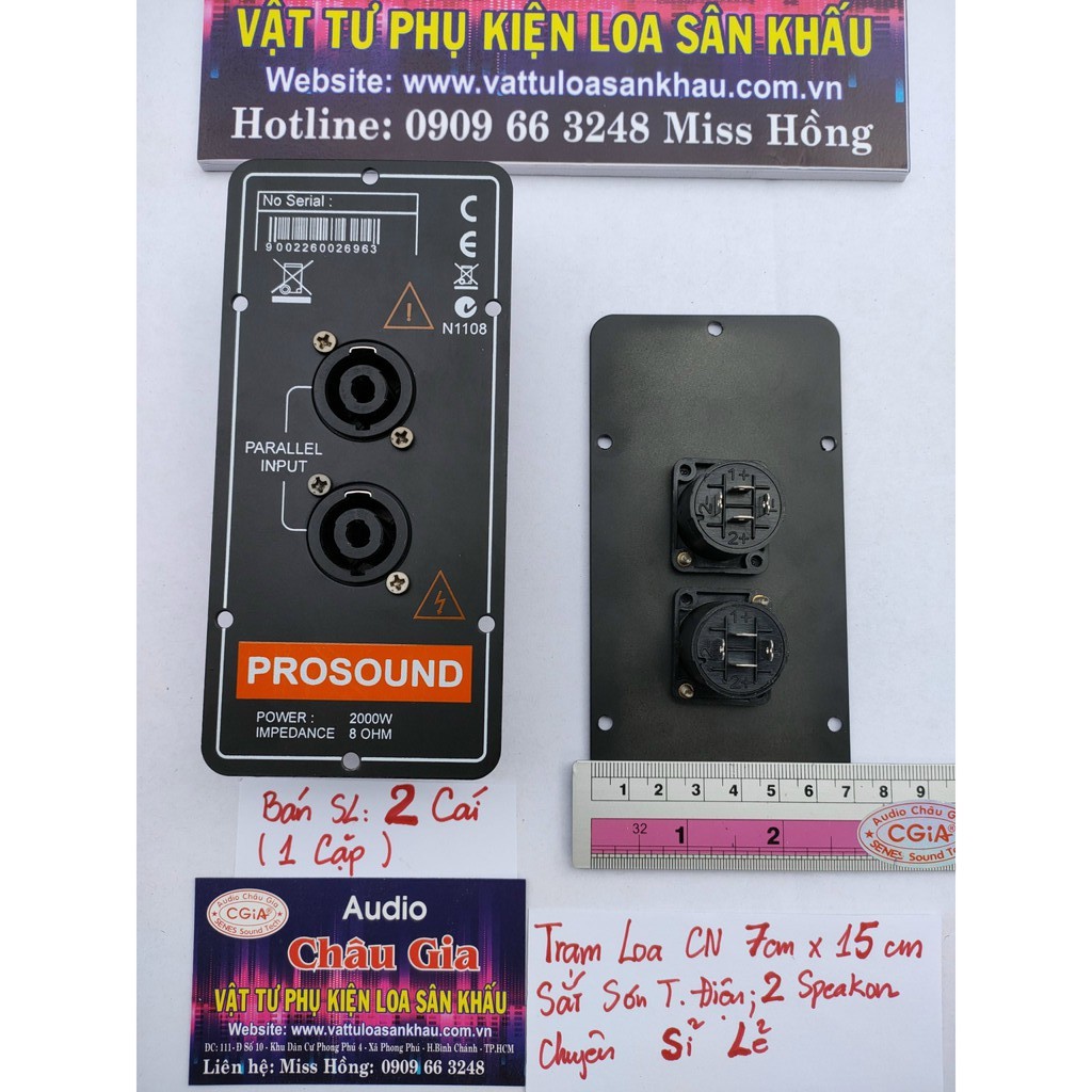 Trạm loa sắt 7cm x15cm 2 cái Audio Châu Gia