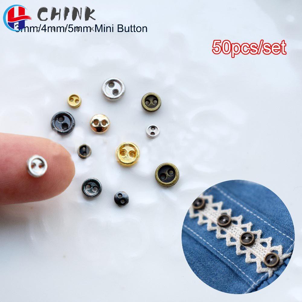 Set 50 cúc áo kim loại mini 3/4/5/6mm may quần áo đa năng