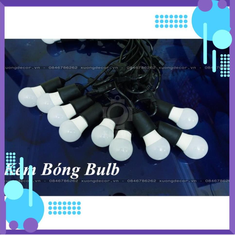 Dây đèn Pingpong chống nước ngoài trời 5m 10 đui, 10m 15 đui, 10m 20 đui kèm Đủ các loại bóng - Bestseller Shopee