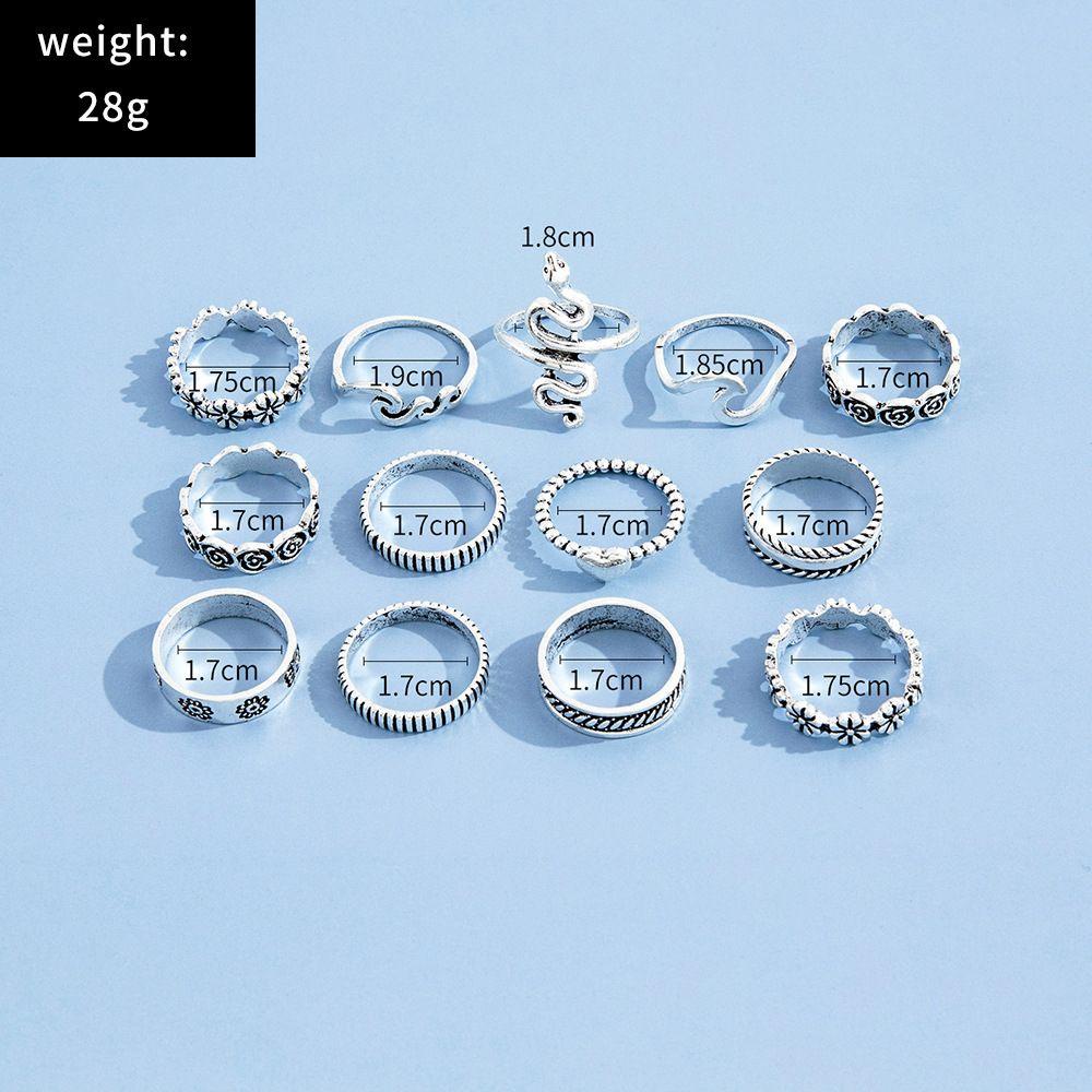 Set 4 Nhẫn Hợp Kim Hình Rắn Phong Cách Gothic Thời Trang Cho Cặp Đôi