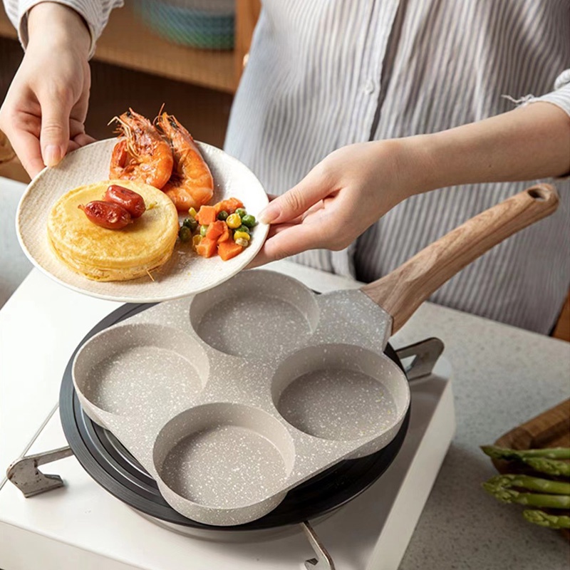 Only HOUSE Chảo Đá Y Tế Bốn Lỗ Chống Dính Mini Omelette Pa