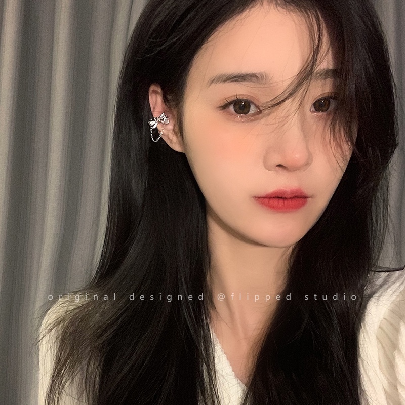 Khuyên Tai Hình Bông Hoa Đính Nơ Phong Cách Hàn Quốc Thời Trang Cho Nữ
