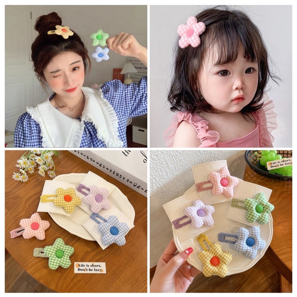 Kẹp tóc mái bấm đính hoa xinh xắn