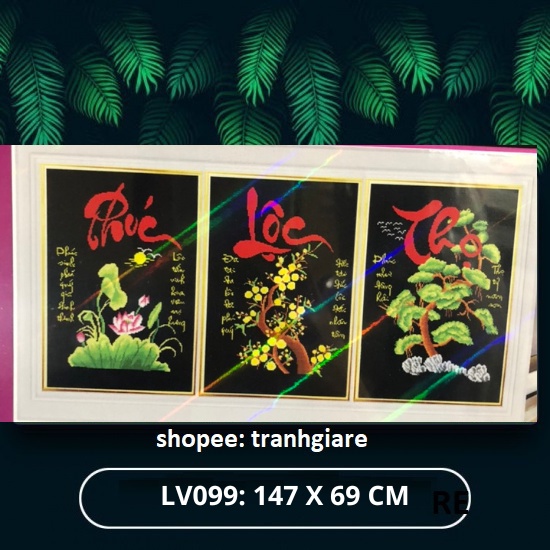 Tranh đính đá phúc lộc thọ LV099