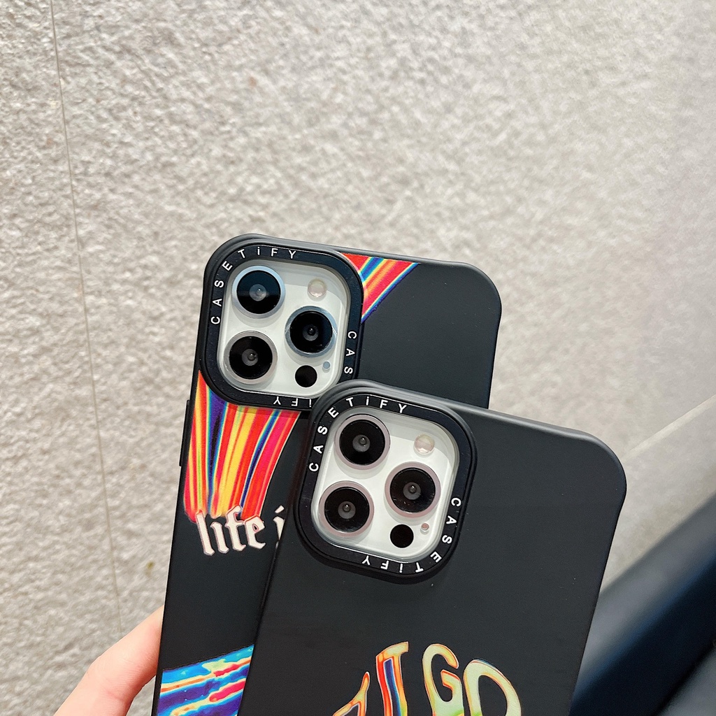 Ốp Điện Thoại Cạnh Thẳng Màu Aurora Cho iPhone13Pro iP12Pro XS iPhone11 12Promax 13Promax 11 12 13 7P