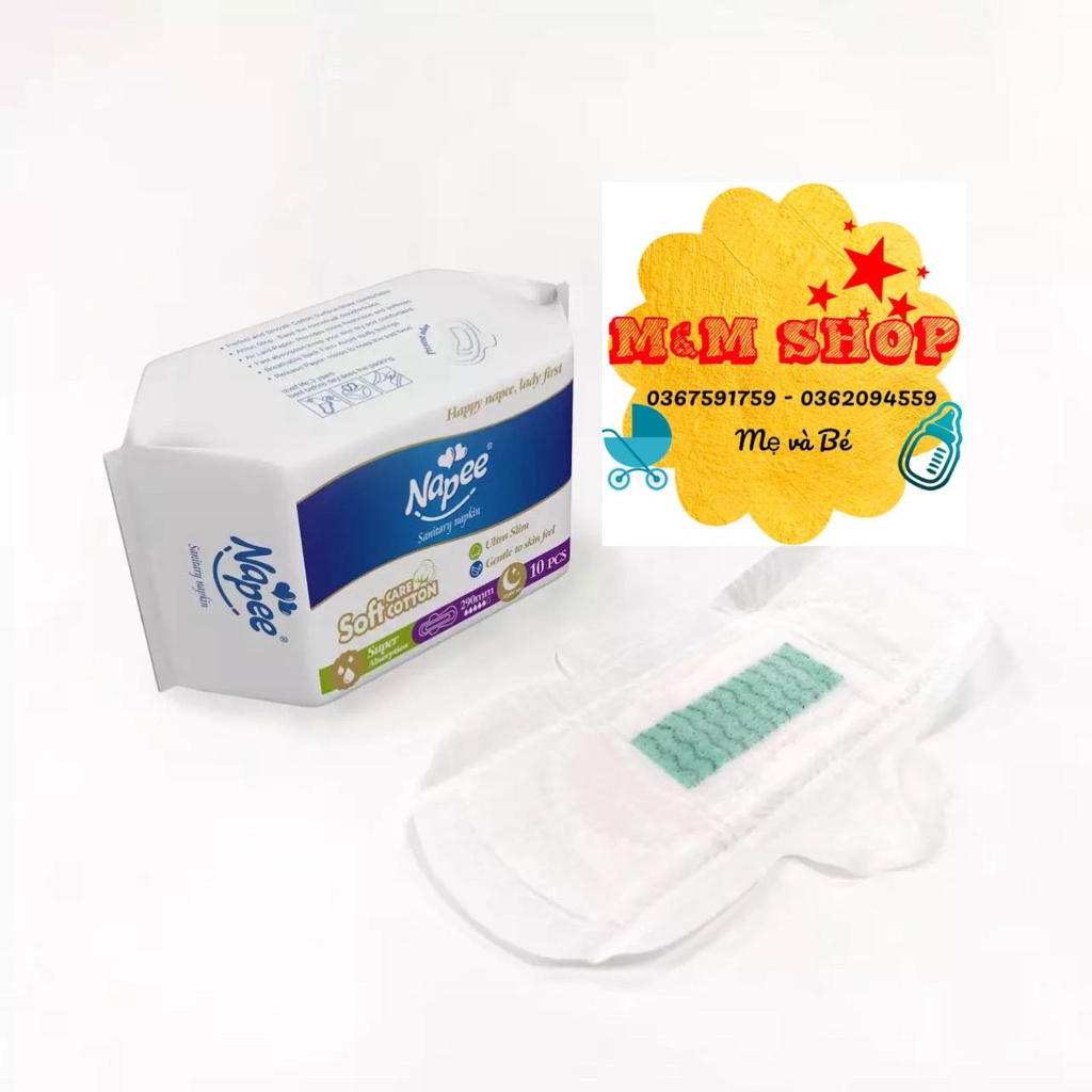 2 gói Băng vệ sinh Napee ngày 29cm 10 miếng/gói siêu mỏng, siêu thấm hút, Anion chip kháng khuẩn