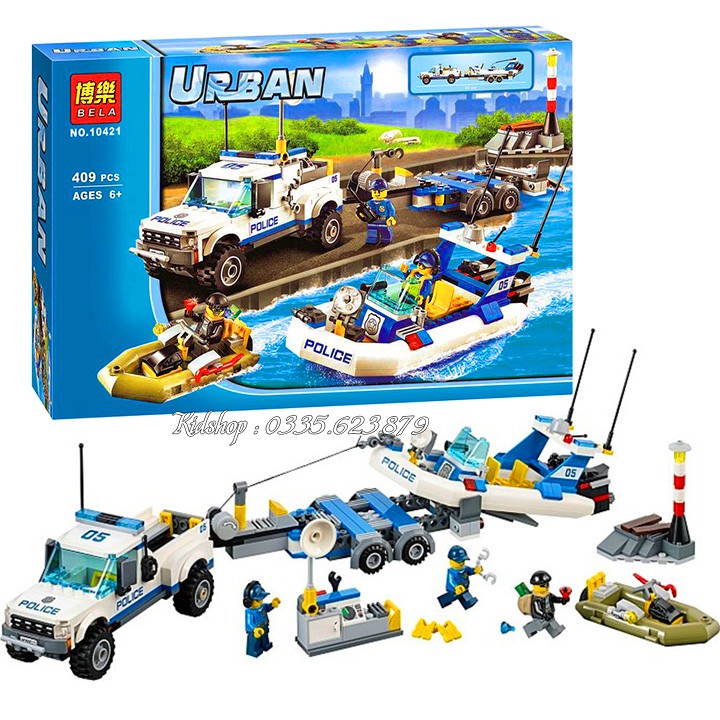 Bộ Lego Xếp Hình Ninjago Cảnh Sát Biển . Gồm 409 Chi Tiết . Lego Ninjago Lắp Ráp Đồ Chơi Cho Bé