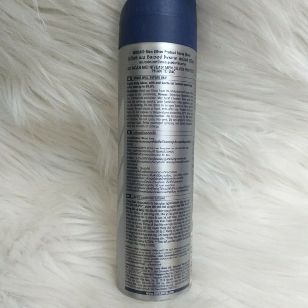 Xịt ngăn mùi nam Nivea Men Silver Protect 48h anti-perspirant spray 150ml/250ml (Thái Lan)