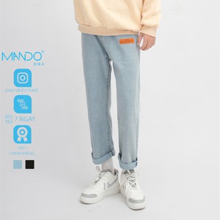 Quần Jeans Nam Ống Rộng MANDO Quần Bò Phong Cách Hàn Quốc Ống Dáng Suông Rộng - QJN004