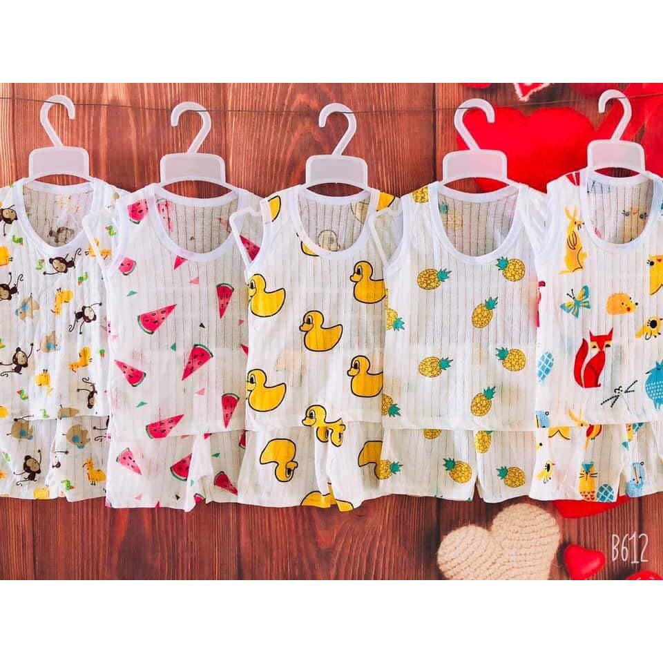 |FAMARAL2 giảm 10k cho đơn 50k|Bộ cotton giấy ba lỗ cho bé 3-15kg, hàng đẹp _ B27