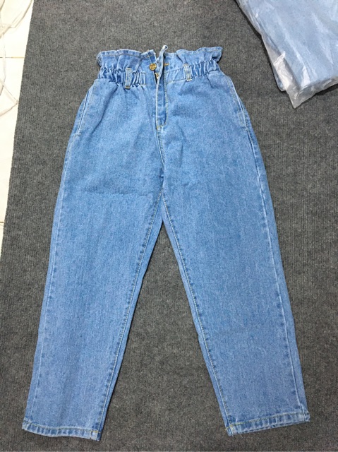 Quần baggy jean nữ lưng thun HOTTREND CAO CẤP