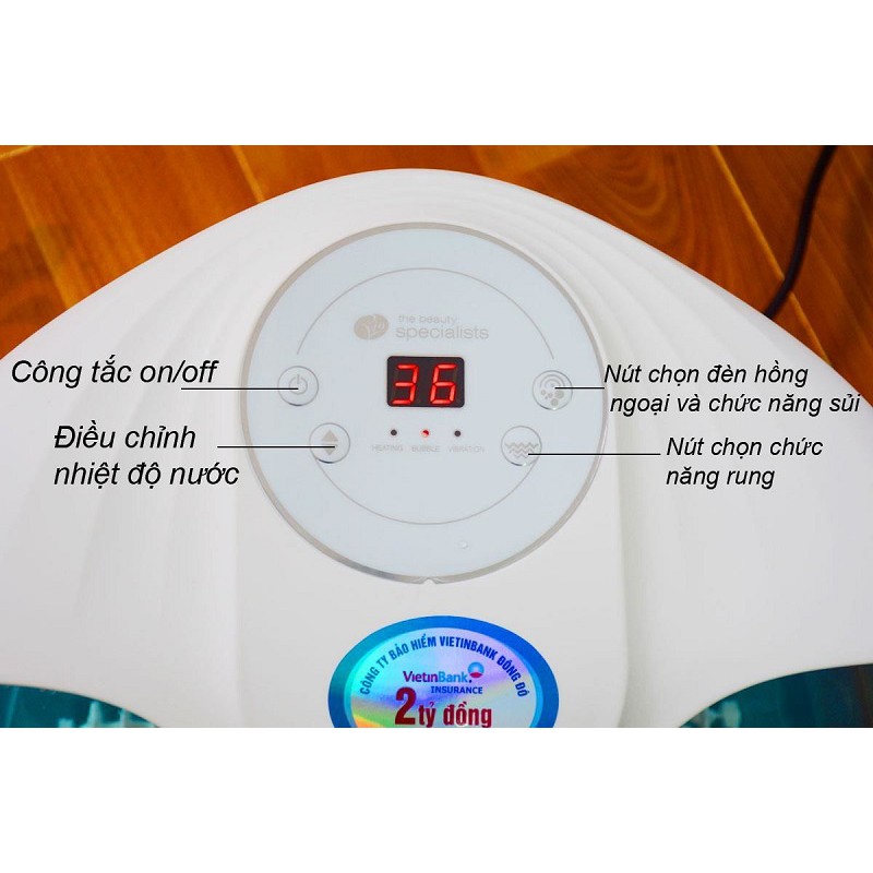 Bồn ngâm massage chân RIO-FTBH5 làm nóng nước, 8 đèn hồng ngoại - điều chỉnh nhiệt độ-mát xa sủi bọt lưu thông khí huyết