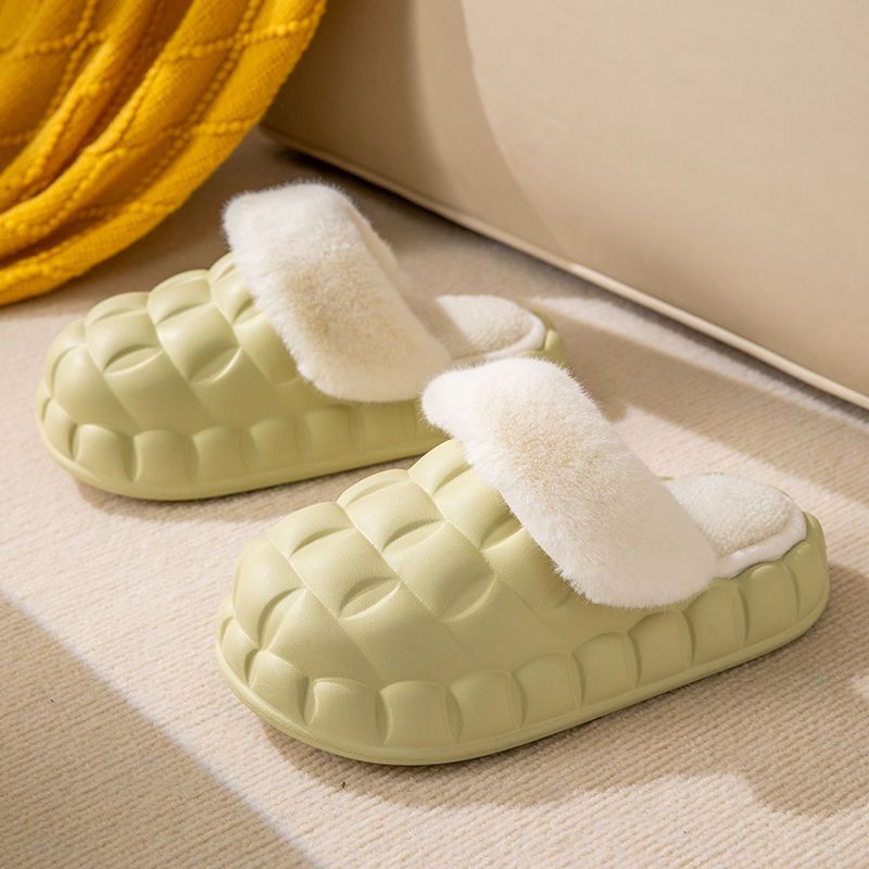 Dép Cotton Đi Trong Nhà Đế Dày Có Thể Tháo Rời Họa Tiết Hoạt Hình Phong Cách Mới Cho Nữ