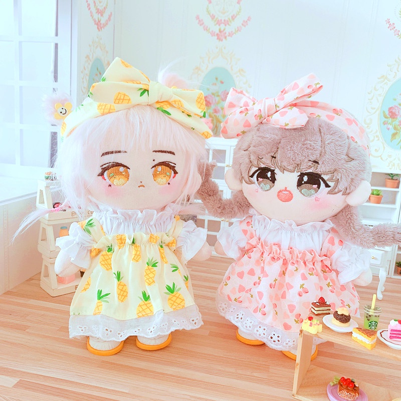 Set Áo Sơ Mi + Đầm Yếm 20cm Xinh Xắn Thời Trang Mùa Hè Cho Búp Bê 20cm