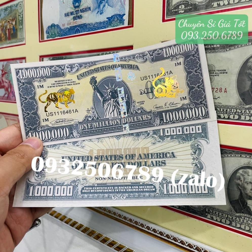 Tờ Tiền 1 Triệu Đô Hình Con Mèo - usd Kỉ Niệm Lưu Niệm, Có Bảo An