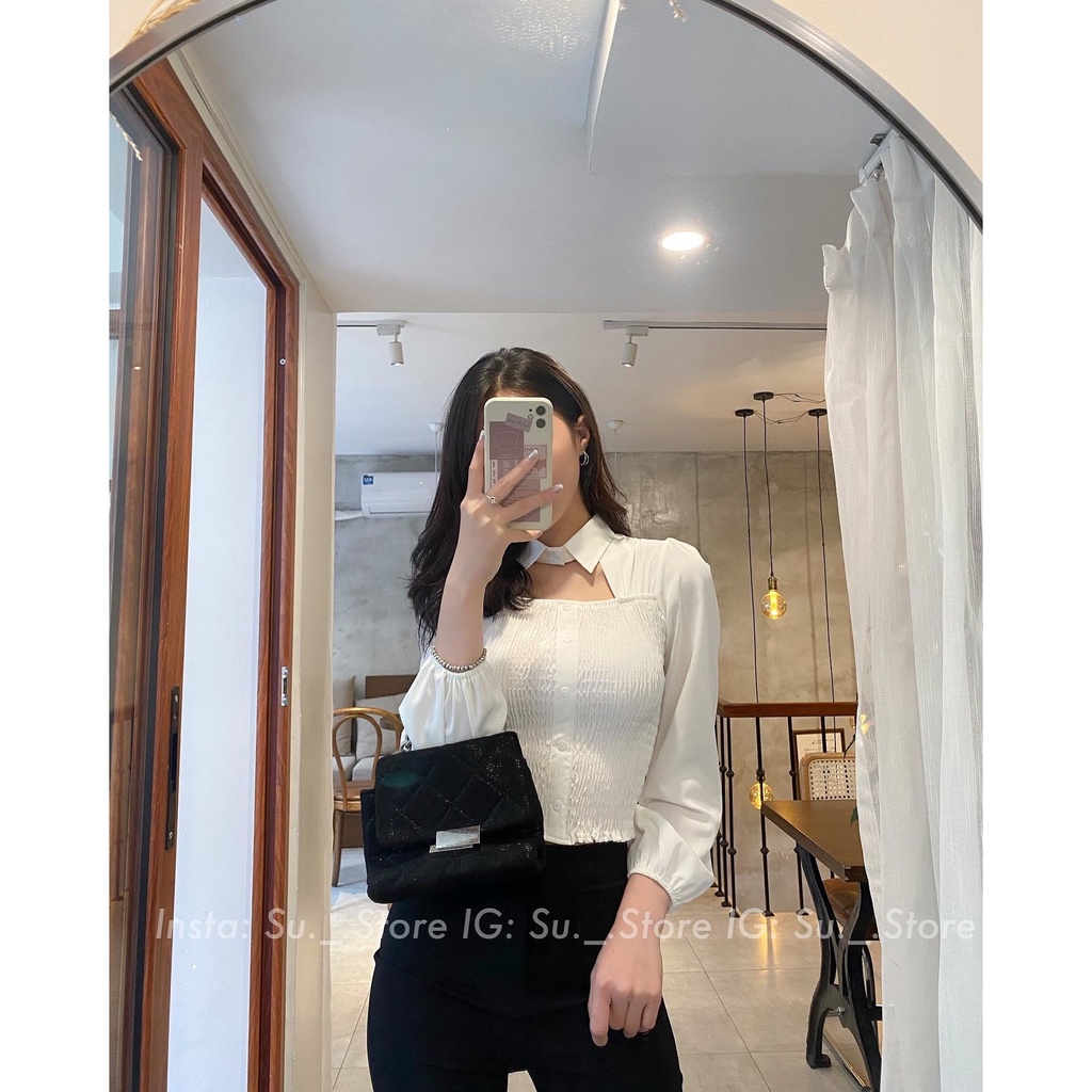 Áo sơ mi khoét cổ thân chun A2232 SUSTORE
