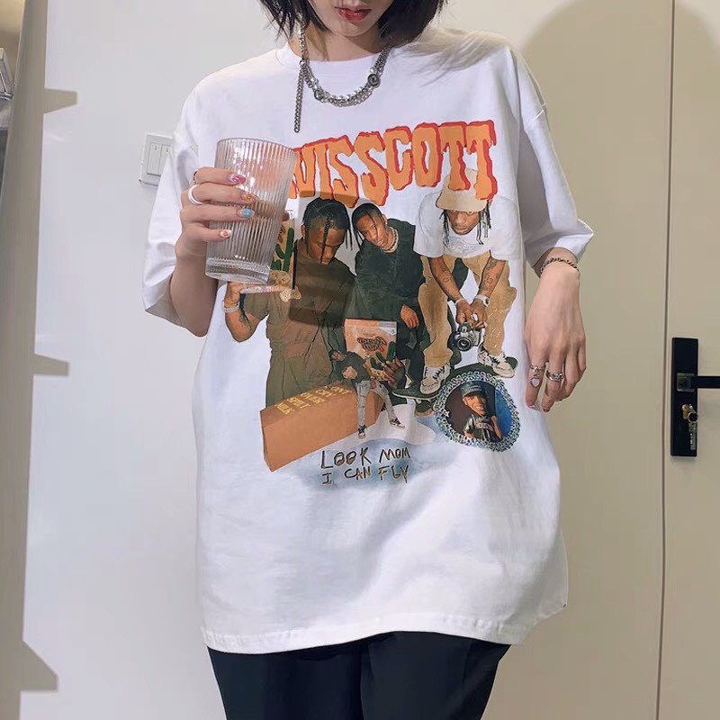 Áo phông, áo Thun tay lỡ form rộng TRAVIS SCOTT Nam Nữ Ulzzang Unisex Kanimi