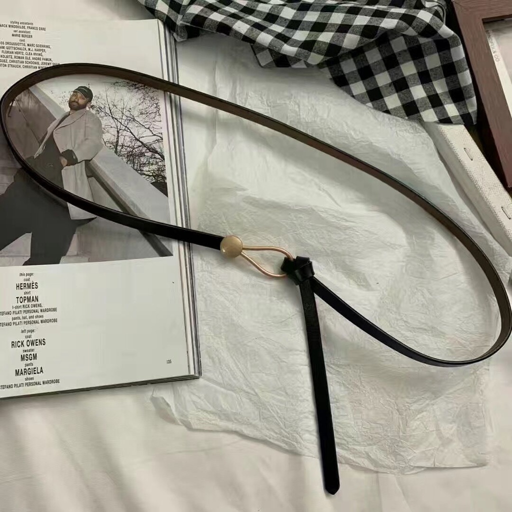 Thắt Lưng Da Pu Phối Nút Kim Loại Thời Trang Cho Nữ