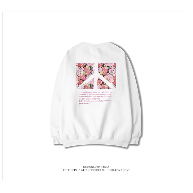 [NY1482] Áo nỉ dài tay cổ tròn in Chữ PEAVE (NELLY) | BigBuy360 - bigbuy360.vn