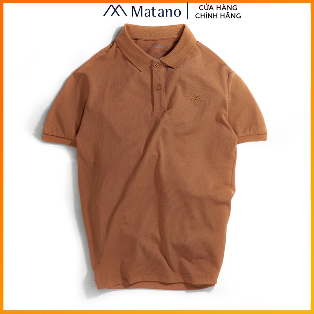 Áo thun polo nam có cổ trơn basic màu bò MATANO vải cá sấu cotton phong cách đơn giản đẹp giá rẻ 023 *