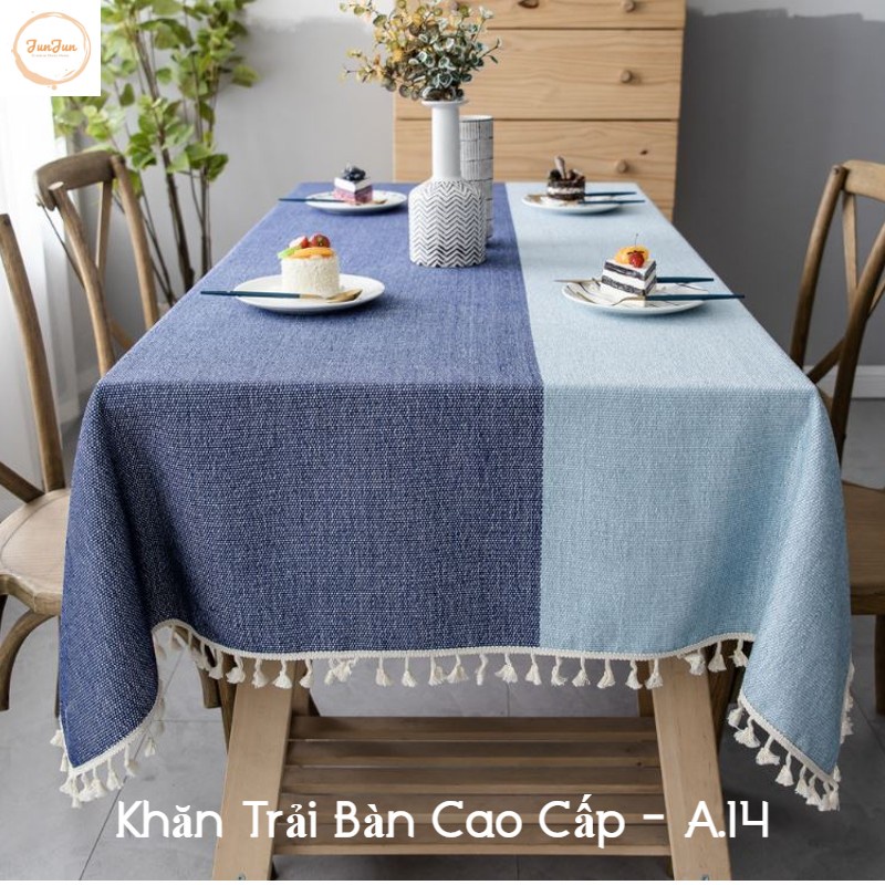 [XẢ] K21_Khăn trải bàn Cao Cấp có tua hình vuông/chữ nhật chất liệu cotton 100% Phong cách Bắc Âu