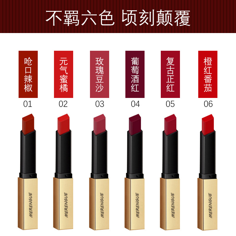 (Hàng Mới Về) Son Lì Dưỡng Ẩm Lâu Phai Thiết Kế Vỏ Son Màu Vàng Đồng Sang Trọng | BigBuy360 - bigbuy360.vn