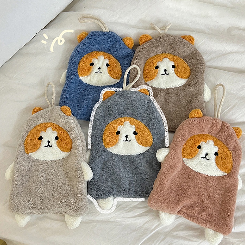 Khăn Lau Tay Treo Tường Trang Trí Hình Chú Chó Dễ Thương