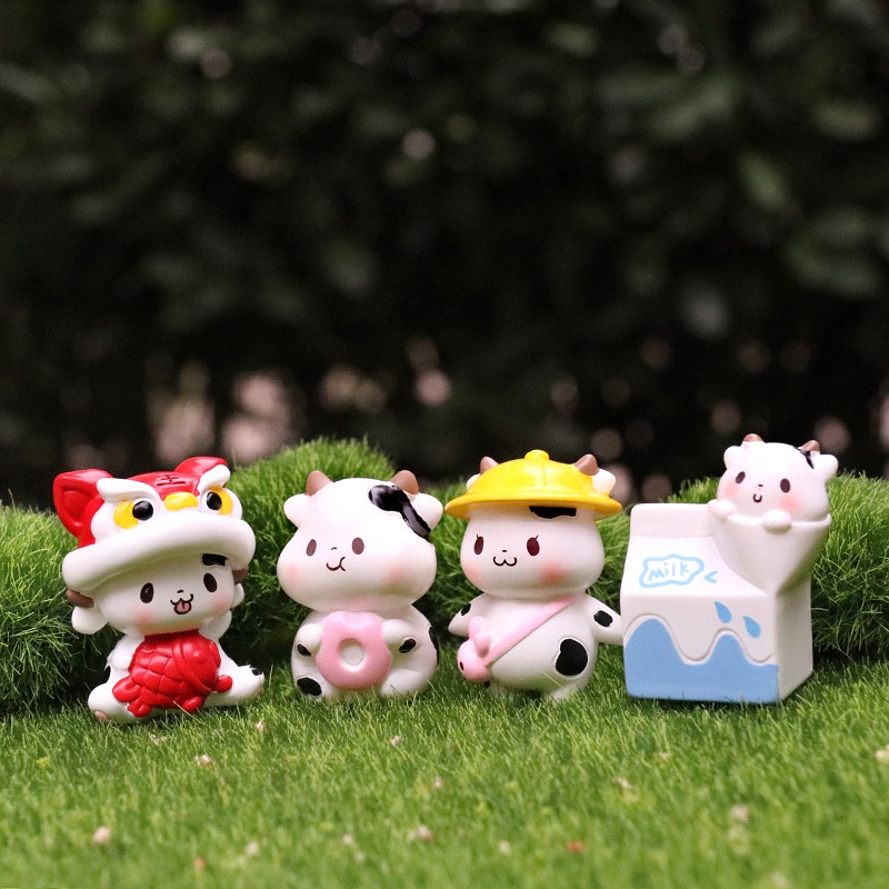 Tượng Bò Sữa trang trí ô tô, bàn làm việc, bánh kem dễ thương/Bò sữa đáng yêu 💕FREESHIP 50k💕 - Linh tinh 10k