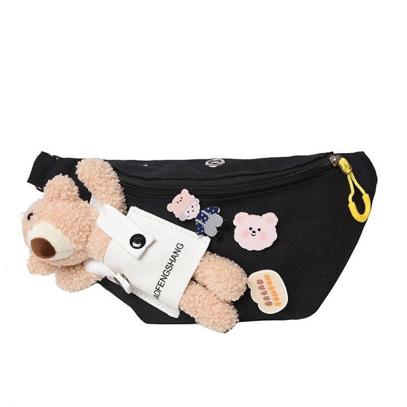 Túi canvas Đeo Chéo Ngực Hình Gấu Nhỏ Dễ Thương Thời Trang Năm 2021 Dành Cho Học Sinh Nữ