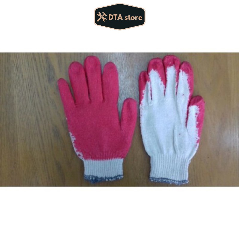 Găng tay sợi phủ cao su đỏ (1 đôi) - loại 1 phủ sơn dày