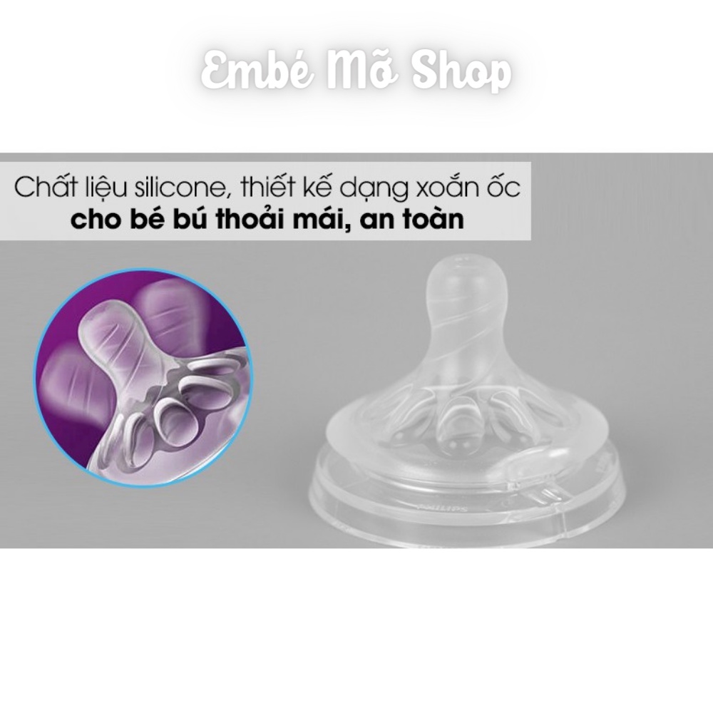 Núm Ti Bình Sữa PHILIPS AVENT Natural Số 1 - 3 Hàng Chính Hãng - Embé Mỡ