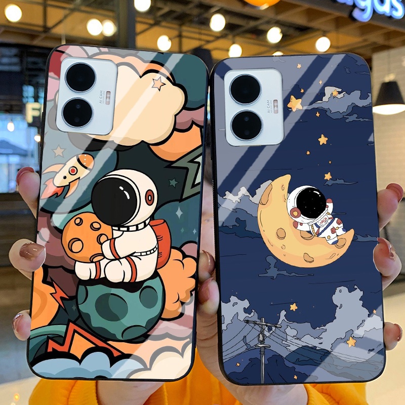 Ốp Lưng VIVO Y02S, Y55 2022,Y16, Y22, Y22S,T1 5G Ốp kính bóng cao cấp Phi Hành Gia