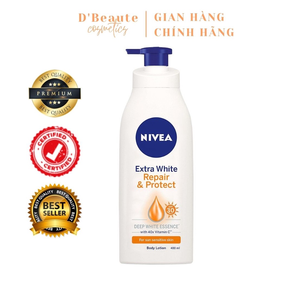 Sữa Dưỡng Thể Sáng Da Hỗ Trợ Phục Hồi, Chống Nắng Nivea Extra White Repair &amp; Protect Body Lotion SPF30