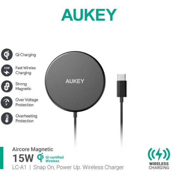 ĐẾ SẠC KHÔNG DÂY HÍT LƯNG AUKEY LC-A1 QI 15W