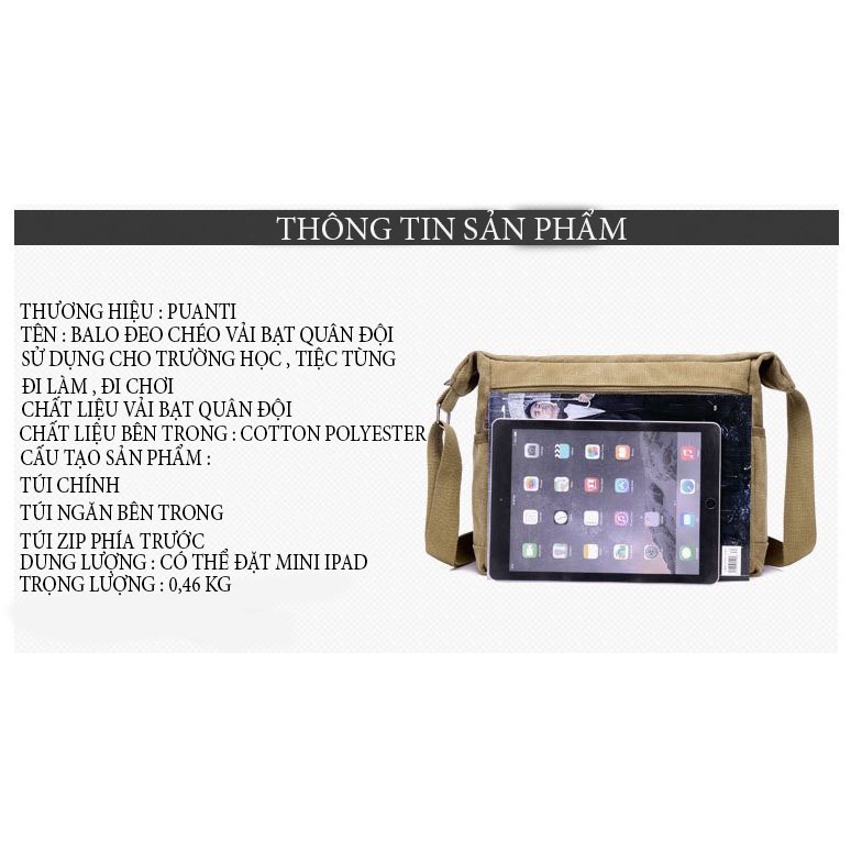 Túi đeo chéo nam thời trang vải canvas túi chéo nữ unisex phong cách cá tính hàn quốc Tuxa store