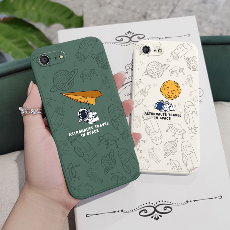 Ốp Điện Thoại Silicon Dẻo Hình Phi Hành Gia Cho IPhone 8 7 Plus SE 2020 6 6S Plus