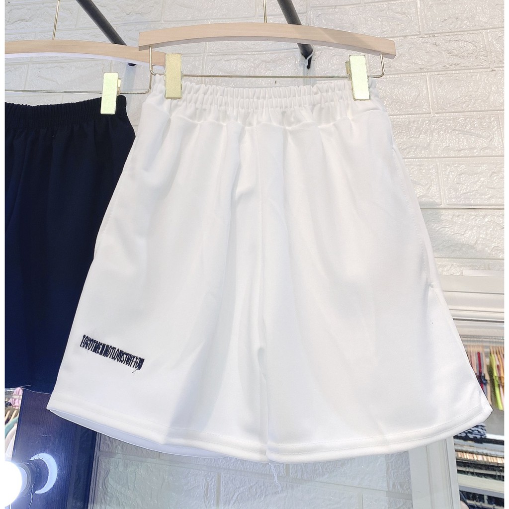 🆕 Quần đùi sporty thêu chữ KA Closet có size M và L, chất thể thao, 2 màu Đen, Trắng, from to hàng đẹp, cạp chạy kansai