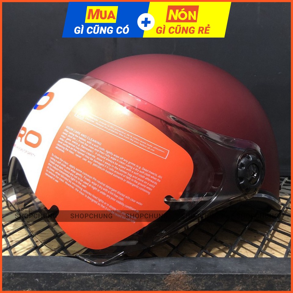 Mũ Bảo Hiểm Nửa Đầu Có Kính - Indes Go Pro- Chính Hãng- Chất Lượng- Bao Đập