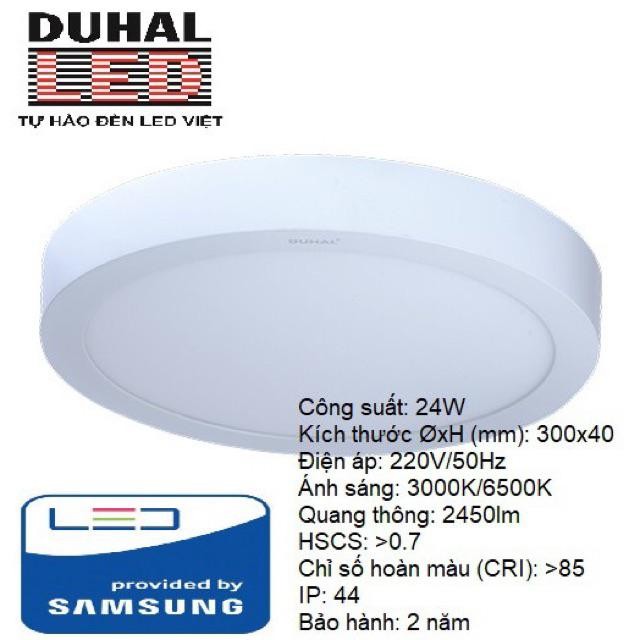 ĐÈN LED PANEL ỐP TRẦN TRÒN 24W DUHAL - KDGC524