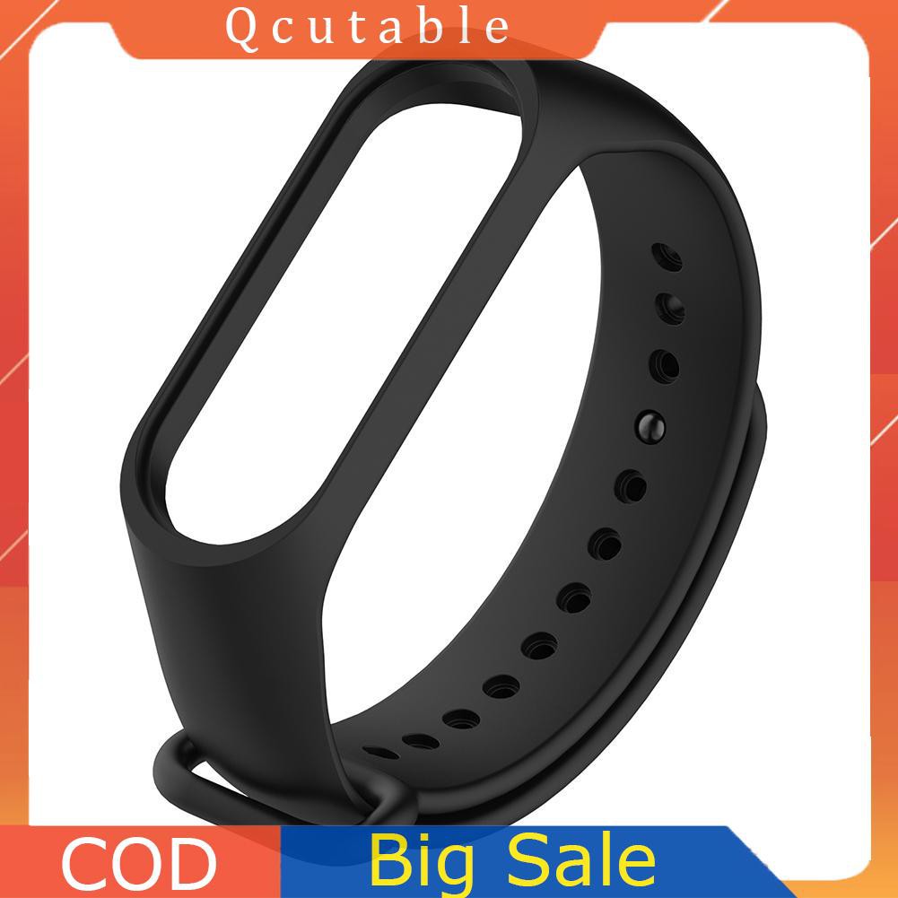 Dây Đeo Thay Thế Chất Liệu Silicon Màu Trơn Cho Xiaomi Miband 3 4