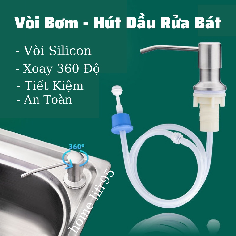 Vòi Bơm Hút Nước Rửa Chén Bồn Rửa Tự Bơm Hút Dầu Rửa Bát với Ống Dẫn Silicon Dài 1,2m Siêu Tiện Lợi