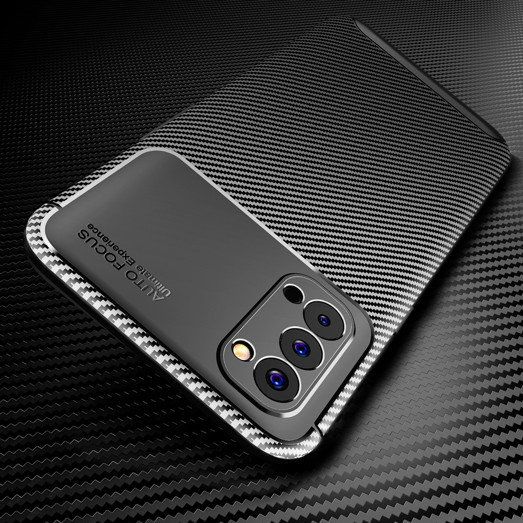 Ốp Điện Thoại Silicone Mềm Dệt Sợi Carbon Cho OPPO A76 A96 Reno 5 7 7Z 4G 5G Realme C31
